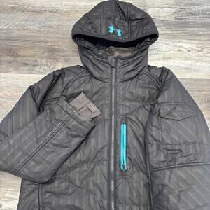 Under Armour Black Women M Insulated Faux Fur Lined  Hooded Snowboard Ski Jacket